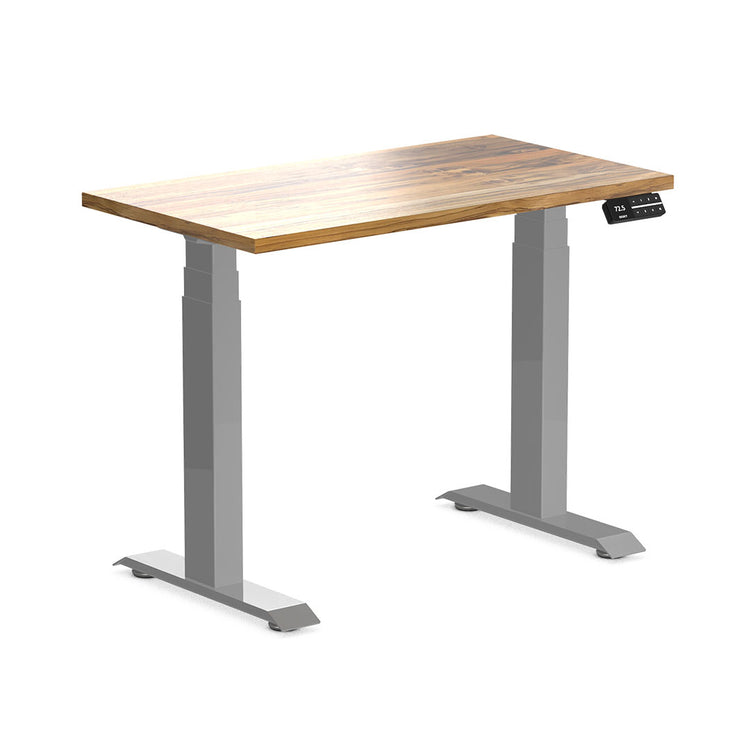 Desky Dual Mini Hardwood Sit Stand Desk-Teak Desky®