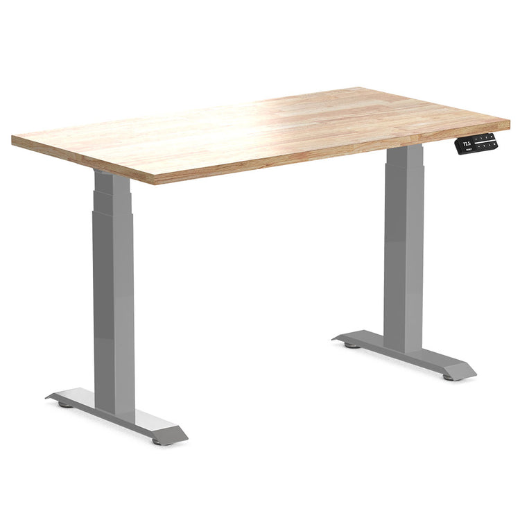 dual mini rubberwood height adjustable desk