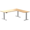 l-shape bamboo sit stand desk