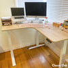 Desky L-Shape Melamine Sit Stand Desk White 1600x1400mm - Desky
