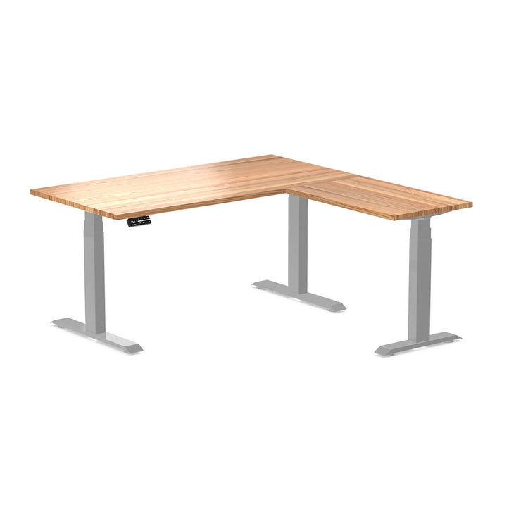 l-shape hardwood sit stand desk