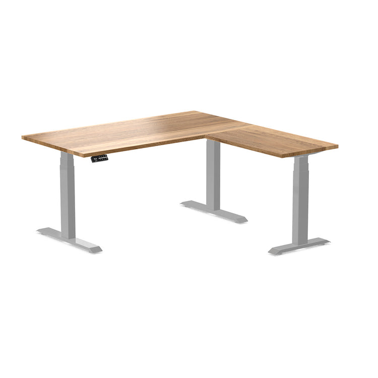l-shape hardwood sit stand desk