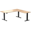 l-shape rubberwood sit stand desk