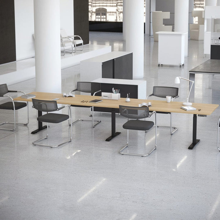 Desky Triple Sit Stand Desk Frame Grey - Desky