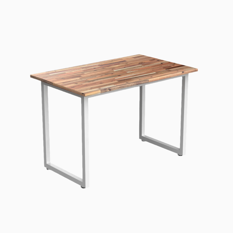 Desky Fixed Office Side Table Acacia White - Desky