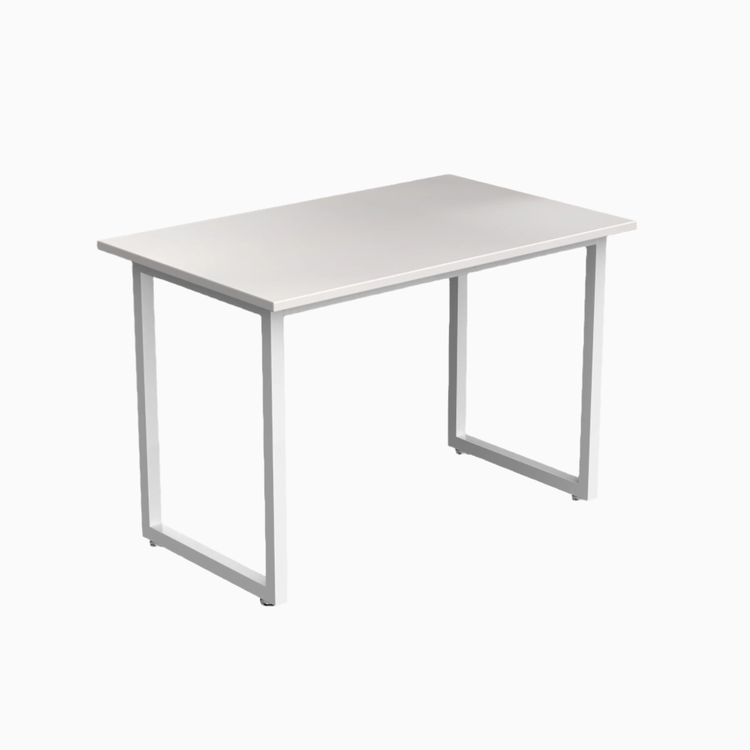 Desky Fixed Office Side Table White White - Desky