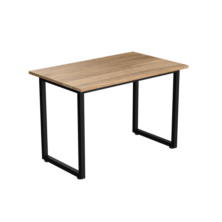 Desky Fixed Office Side Table White Oak Matte Black - Desky
