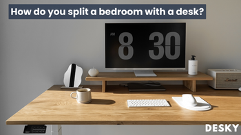 How do you split a bedroom with a desk?