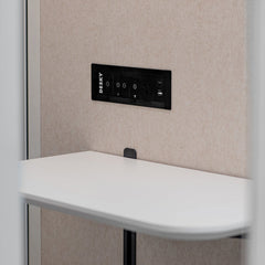 Hub Pod Phone Booth Large-Office Booths-Desky-Matte Black-Beige-Desky® Australia