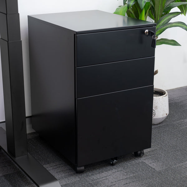 Desky GO Slimline Steel Mobile Pedestal-Drawers-Desky-White-Desky® Australia