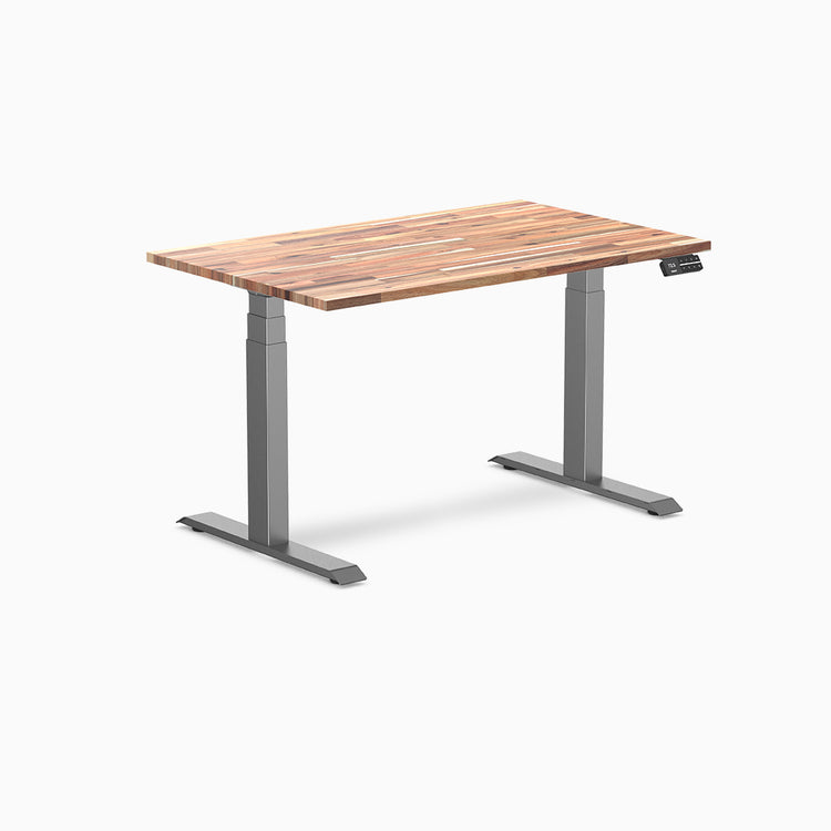 Desky Dual Softwood Sit Stand Desk in acacia 