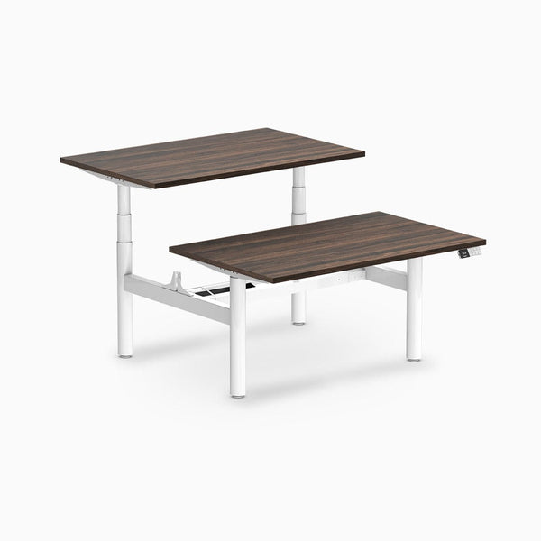 Desky electric Back to Back Round Leg Melamine jarrah legno desktop