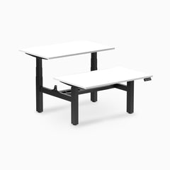 Desky electric Back to Back rectangle Leg Melamine white desktop