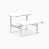 Desky electric Back to Back rectangle Leg Melamine white desktop