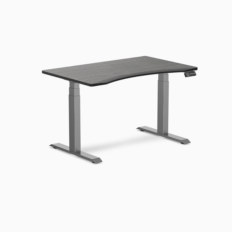 Desky bamboo ergo edge dual desk in space grey