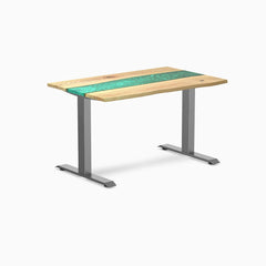 Desky fixed resin hardwood desk in white ash river 1200mm