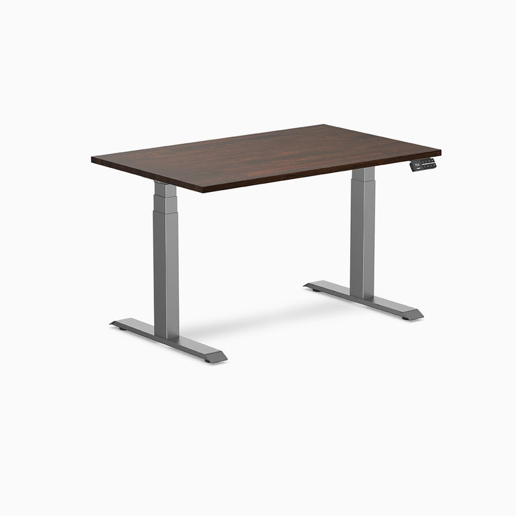 Desky dual rubber wood standing desk in dark walnut 1200mm