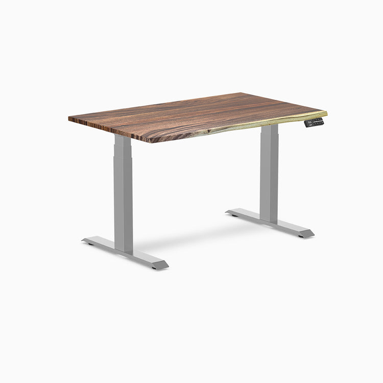 Desky standing desk 1200mm saman hardwood grey legs