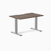 Fixed scalloped jarrah melamine desk with grey legs 1200mm