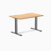 Fixed scalloped select beech melamine desk with space grey legs 1200mm