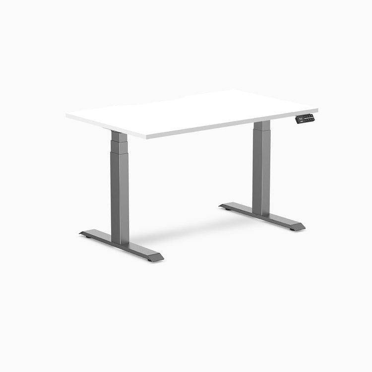 Dual scalloped desky desk in white