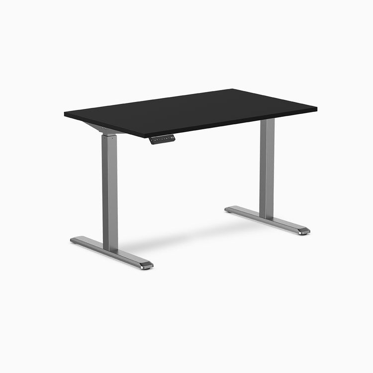 Desky single sit stand desk space grey legs 