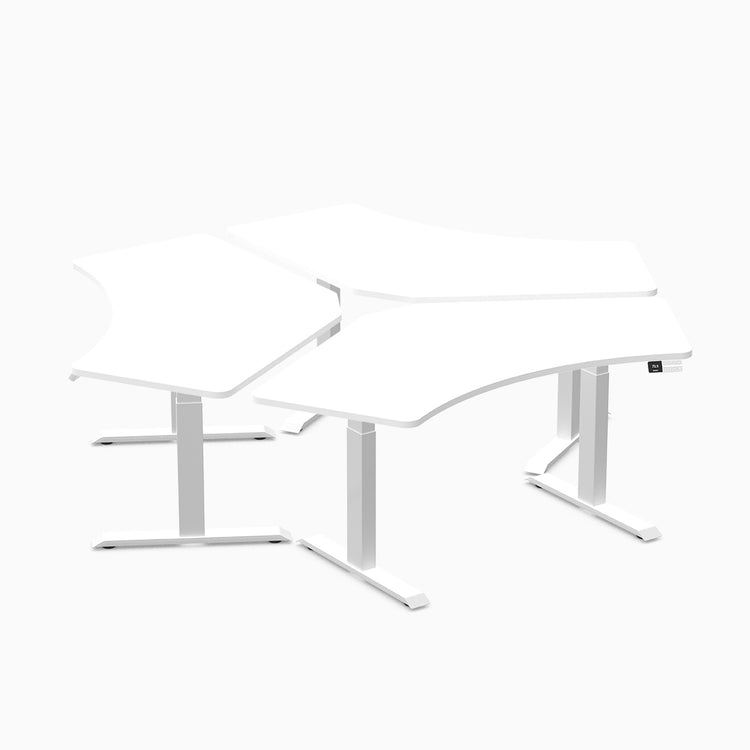 Desky Dual 120 Adjustable Standing Desk White Triple - Desky