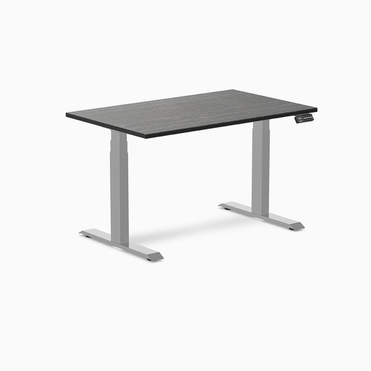 Electric dual bamboo sit stand desk Dark Bamboo - Desky
