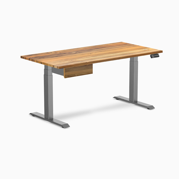 Desky Dual Hardwood Standing Desk With Drawer