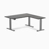 Desky dark bamboo standing desk l-shape in space grey