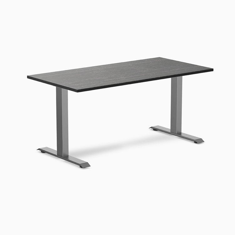 Desky dark bamboo fixed office desk in space gray 1500mm