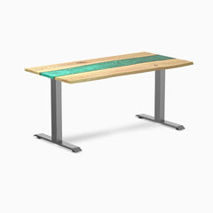 Desky fixed resin hardwood desk in white ash river 1500mm