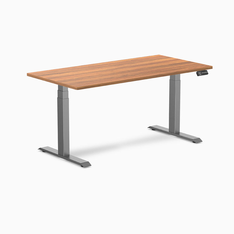 Desky Dual melamine sit stand desk 1500mm prime oak