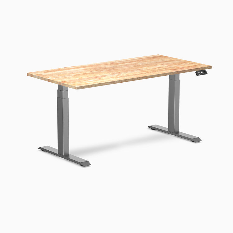 Desky dual rubber wood standing desk in natural rubber 1500mm