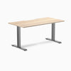 Fixed scalloped classic oak melamine desk with space grey legs