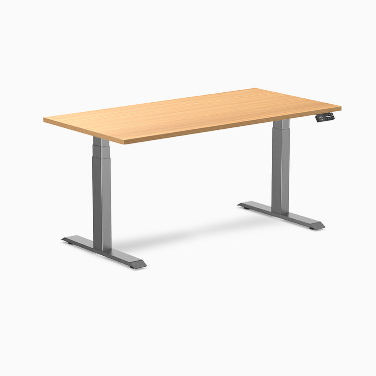 Desky Dual melamine sit stand desk 1500mm select beech