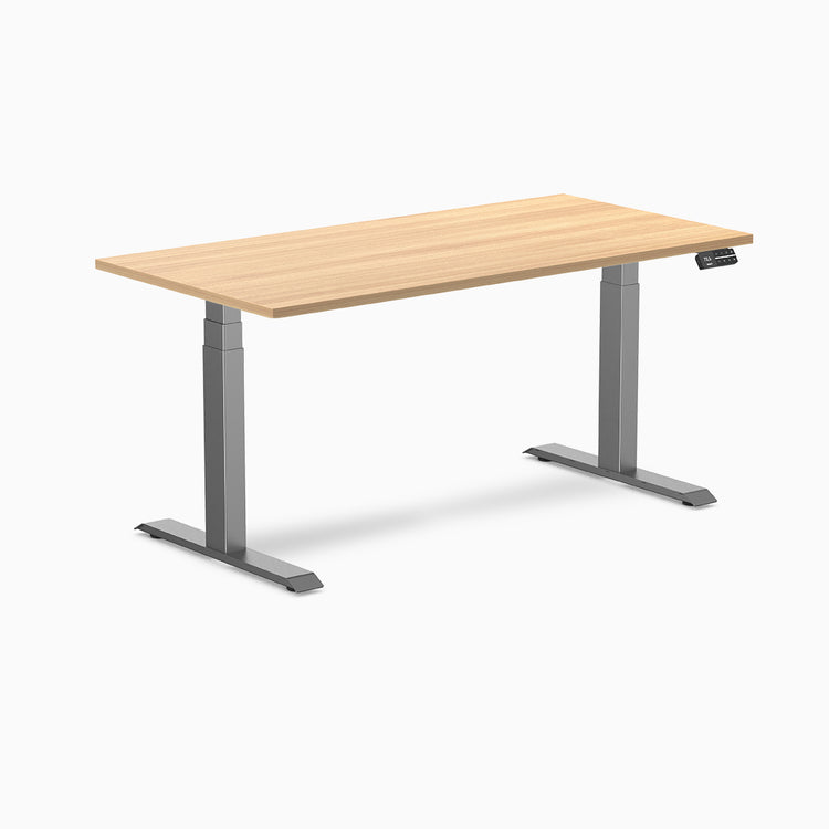 Desky Dual melamine sit stand desk 1500mm sublime teak