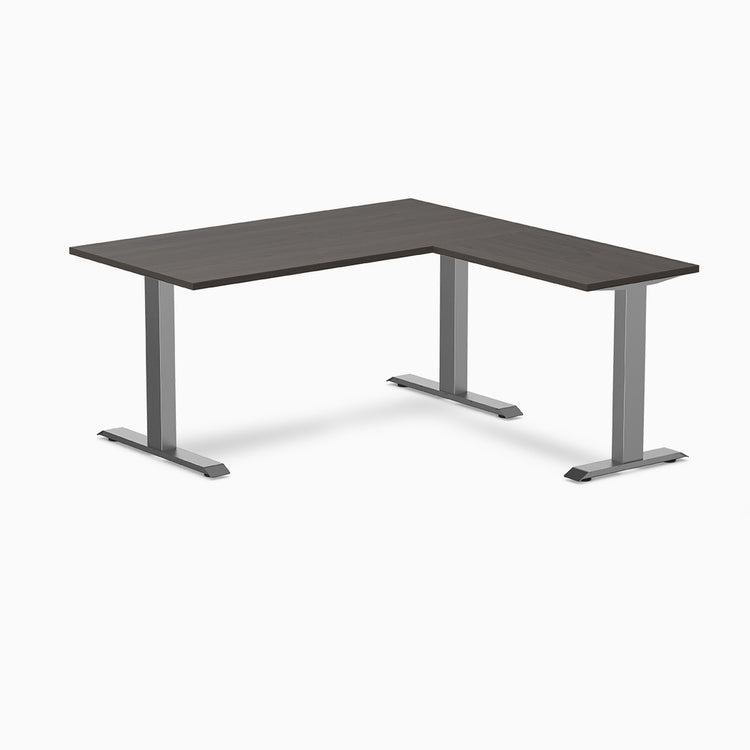 zero melamine l-shape desk in burnished wood 1500mm