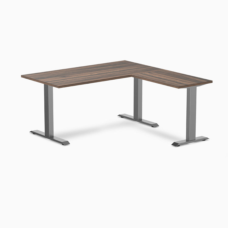 zero melamine l-shape desk in jarrah 1500mm