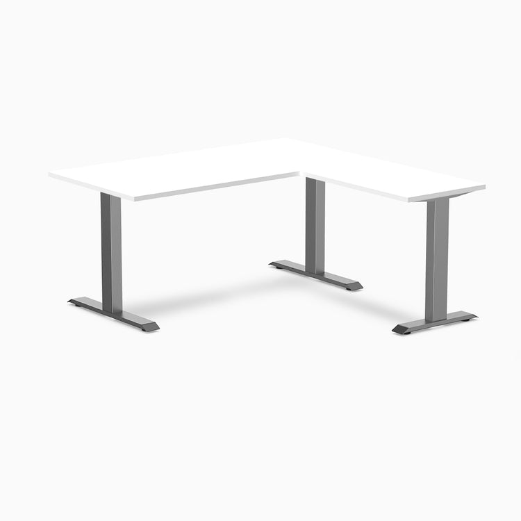 zero melamine l-shape desk in white 1500mm