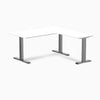 zero melamine l-shape desk in white 1500mm