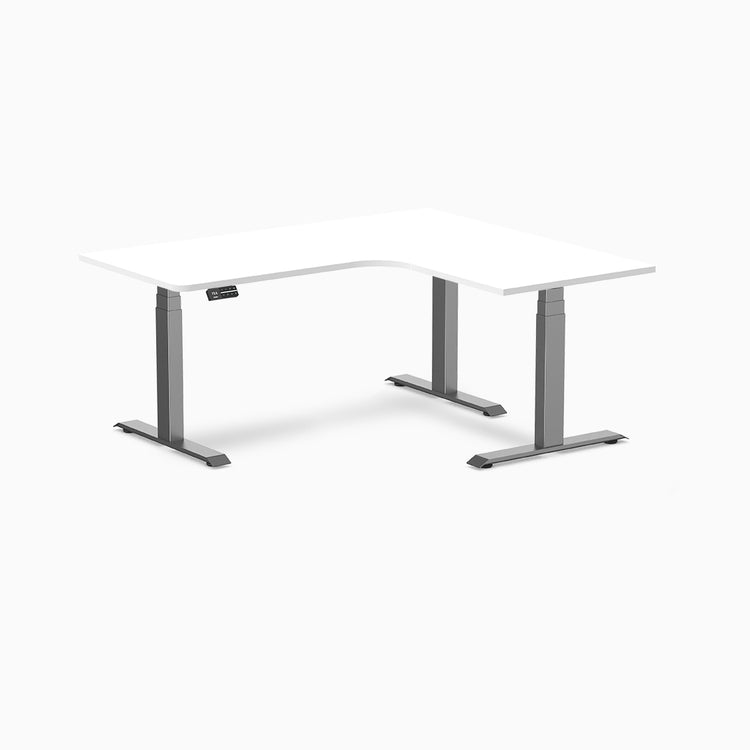 Desky L-shape standing desk melamine white