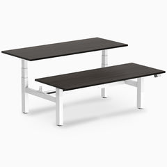 Desky electric Back to Back rectangle Leg Melamine burnished wood desktop