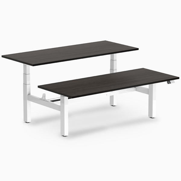 Desky electric Back to Back rectangle Leg Melamine burnished wood desktop