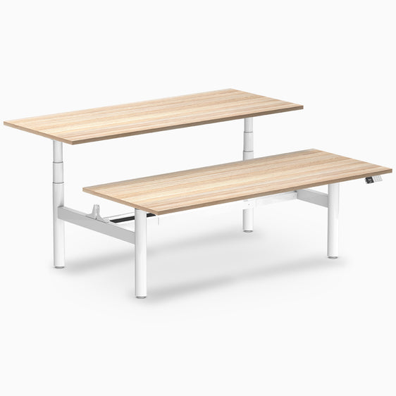 Desky electric Back to Back Round Leg Melamine classic oak desk