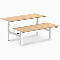 Desky electric Back to Back rectangle Leg Melamine sublime teak desktop