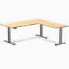 Desky bamboo standing desk l-shape in space grey