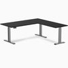 Desky eco L-shape standing desk in black melamine desktop