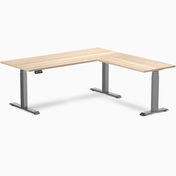 zero melamine l-shape desk in classic oak 1800mm