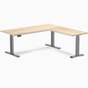 Desky eco L-shape standing desk in classic oak melamine desktop